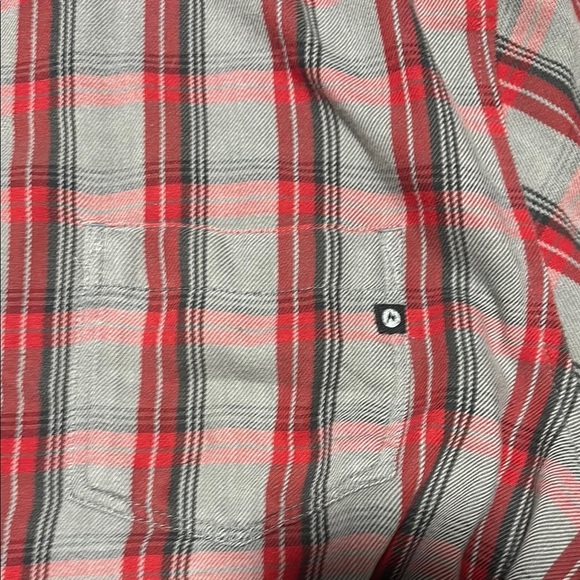 Marmot Red and Grey Plaid Casual Button Down Long Sleeve Button Down Shirt - Picture 8 of 10